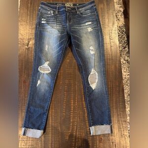 BKE Blue Distressed Cropped Jeans